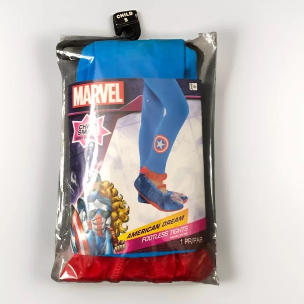 Marvel American Dream Footless Tights Size Small Up To 55 lbs Costume New